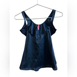 Spanx black satin shaping camisole large